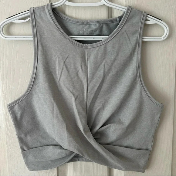 Yogalicious Lux Womens Yoga Top Medium Crossover Gray Gym Activewear Casual Chic - Picture 1 of 14